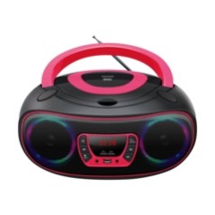 DENVER TCL-212BT Boombox - Stylish Black & Pink Portable Speaker for Ultimate Sound Experience!